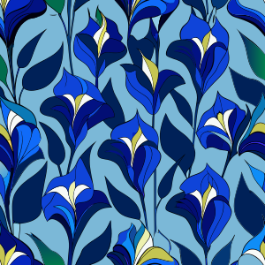 flowers calla lilies patterns blue dark blue scrapbook paper